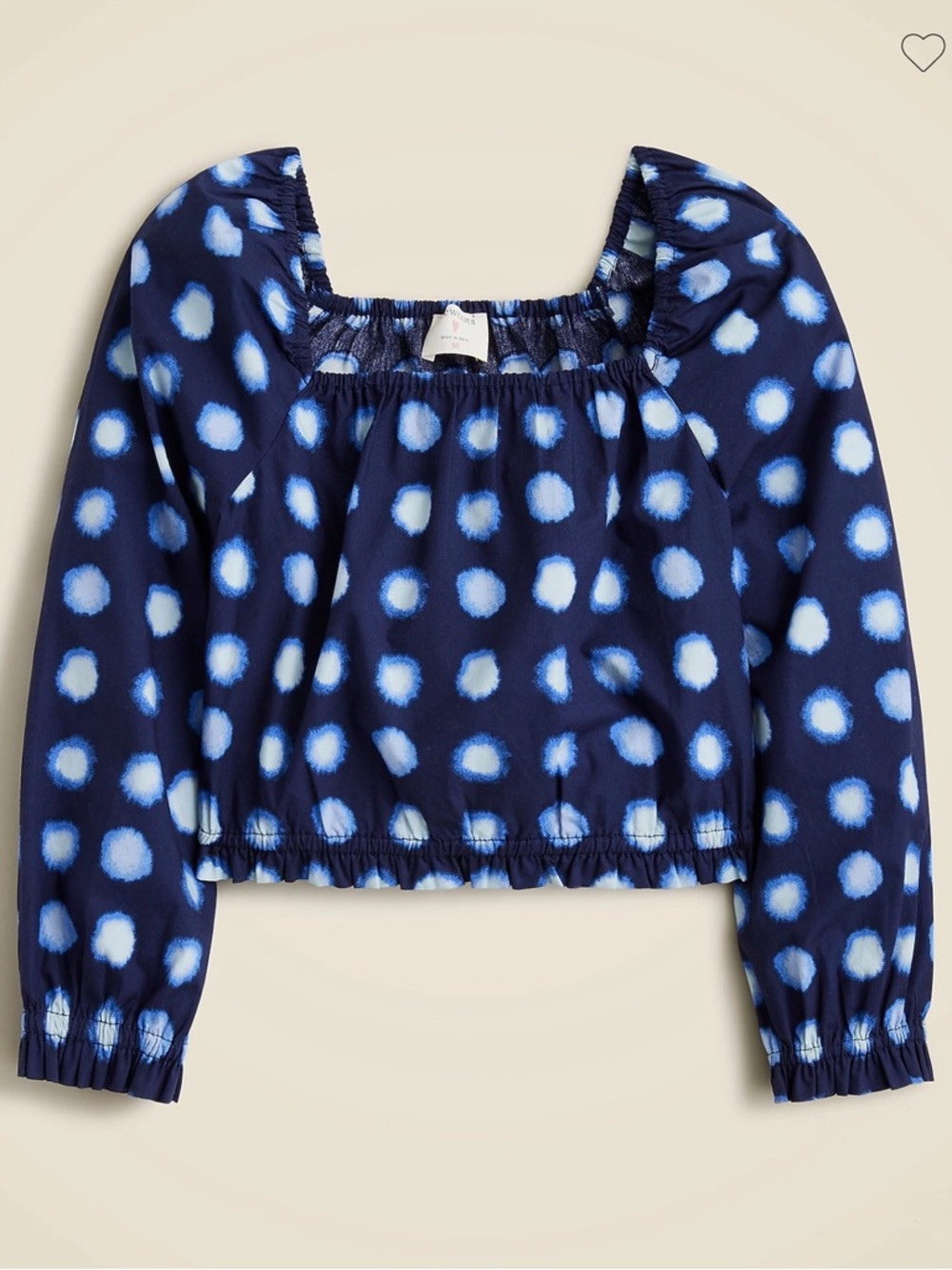 J. Crew Crewcuts Girls Shibori Square Neck Poplin Shirt. Size XL. NWT